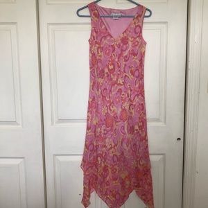 Vintage 70s print Maggy London Silk Floral Dress